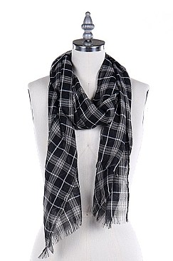 Pack of (12 pieces) Plaid Print Scarves FM-FSS16006