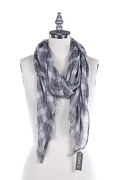 Pack of (12 pieces) Plaid Print Scarves FM-FSS16006