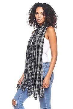 Pack of (12 pieces) Plaid Print Scarves FM-FSS16006