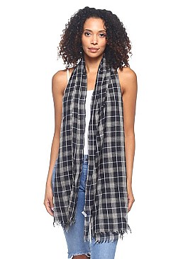 Pack of (12 pieces) Plaid Print Scarves FM-FSS16006