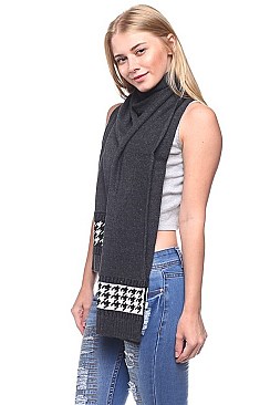 DOZEN Houndstooth Knit Scarves FM-GMSF003