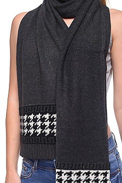 DOZEN Houndstooth Knit Scarves FM-GMSF003