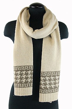 DOZEN Houndstooth Knit Scarves FM-GMSF003