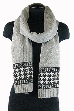 DOZEN Houndstooth Knit Scarves FM-GMSF003