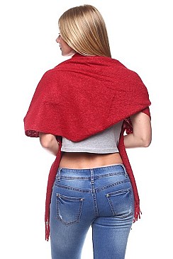 Pack of 12 Oversized Fleece Scarves with Tassel FM-GMSF004