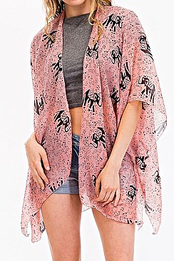 PACK OF ( 6 PCS ) ELEPHANT PRINT KIMONO MH-FTZKSF204