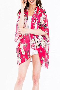 Pack of 6 Butterfly Print Kimono Cover Up