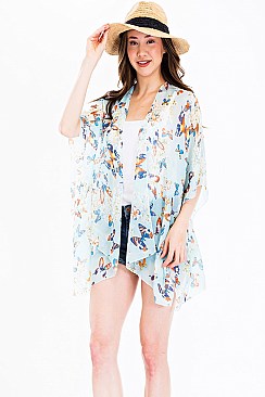 Pack of 6 Butterfly Print Kimono Cover Up