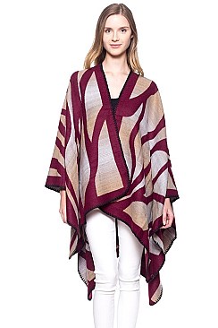 Multi Tone Fashion Winter Poncho/Shawl
