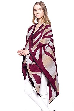 Multi Tone Fashion Winter Poncho/Shawl