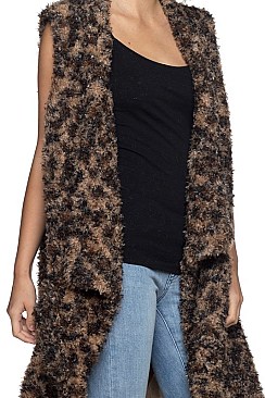 Stylish Leopard Faux Fur Vest FM-AV243