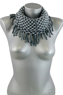 PACK OF (12 PIECES) Fringe Tunnel Scarves FM-SCF1101