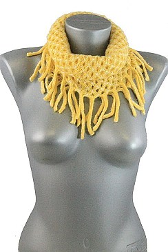 PACK OF (12 PIECES) Fringe Tunnel Scarves FM-SCF1101