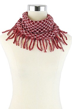 PACK OF (12 PIECES) Fringe Tunnel Scarves FM-SCF1101
