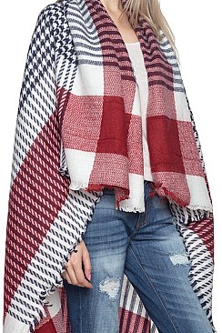 Pack of 6 piece Stylish Multi Tone Plaid Pattern Shawl Scarves FM-SCF2089