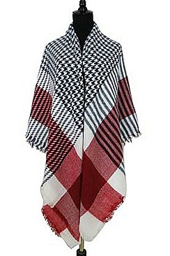 Pack of 6 piece Stylish Multi Tone Plaid Pattern Shawl Scarves FM-SCF2089