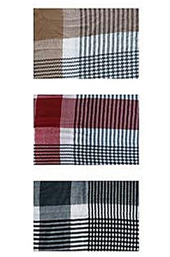 Pack of 6 piece Stylish Multi Tone Plaid Pattern Shawl Scarves FM-SCF2089