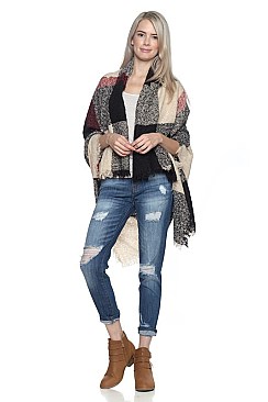 Pack of 6 piece Stylish Multi Tone Plaid Pattern Shawl Scarves FM-SCF2090