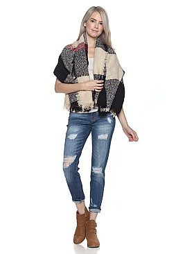 Pack of 6 piece Stylish Multi Tone Plaid Pattern Shawl Scarves FM-SCF2090