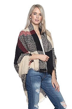 Pack of 6 piece Stylish Multi Tone Plaid Pattern Shawl Scarves FM-SCF2090