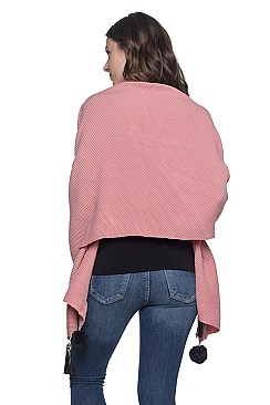Pack of 6 pieces Stylish Pompom and Tassel Accent Scarves FM-SCF2096