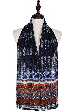 Pack of (12 pieces) INDIAN PRINT ASSORTED COLORS SCARVES FM-SF397