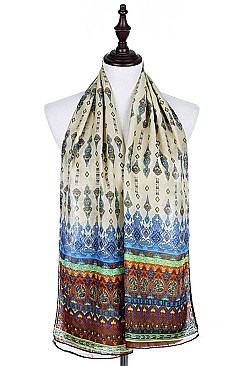 Pack of (12 pieces) INDIAN PRINT ASSORTED COLORS SCARVES FM-SF397