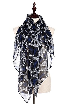 Pack of (12 Pieces) Assorted Color Leopard Print Scarves