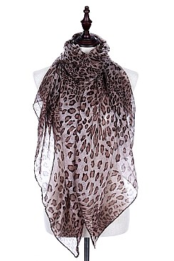 Pack of (12 Pieces) Assorted Color Animal Print Scarves FM-SF402