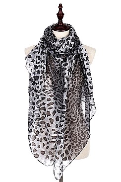 Pack of (12 Pieces) Assorted Color Animal Print Scarves FM-SF402