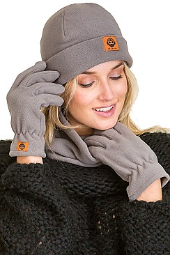 PACK OF 12 CUTE ASSORTED COLOR BEANIE NECK WARMER AND GLOVES SET