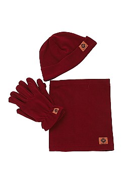 PACK OF 12 CUTE ASSORTED COLOR BEANIE NECK WARMER AND GLOVES SET