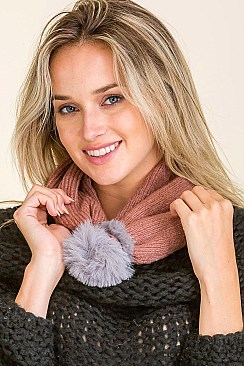 PACK OF 12  2-IN-1 FASHION POMPOM BEANIE AND SCARF