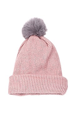 PACK OF 12  2-IN-1 FASHION POMPOM BEANIE AND SCARF