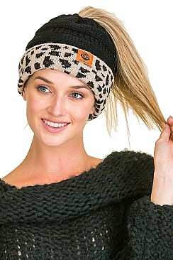 PACK OF 12 TRENDY MESSY BUN PONYTAIL BEANIE