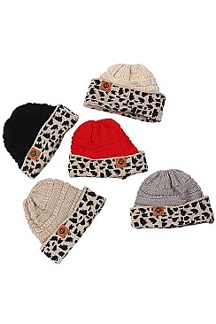 PACK OF 12 TRENDY MESSY BUN PONYTAIL BEANIE