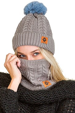 PACK OF 12 FASHION BEANIE AND NECK WARMER SET