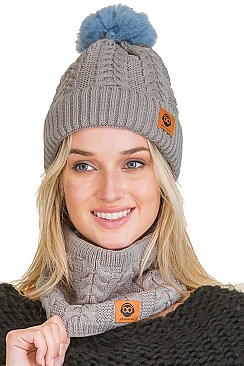 PACK OF 12 FASHION BEANIE AND NECK WARMER SET