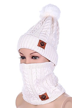PACK OF 12 FASHION BEANIE AND NECK WARMER SET