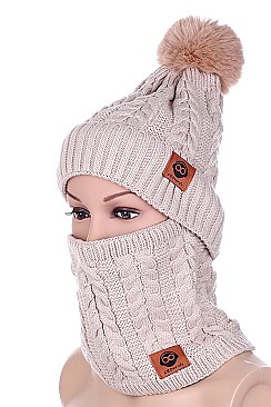 PACK OF 12 FASHION BEANIE AND NECK WARMER SET