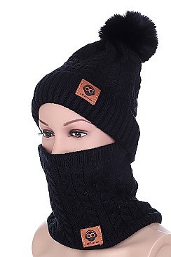 PACK OF 12 FASHION BEANIE AND NECK WARMER SET