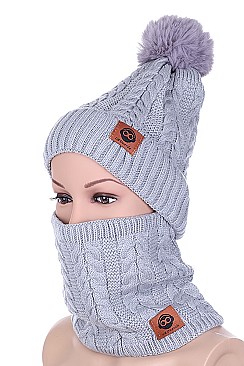 PACK OF 12 FASHION BEANIE AND NECK WARMER SET