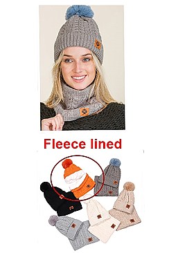 PACK OF 12 FASHION BEANIE AND NECK WARMER SET