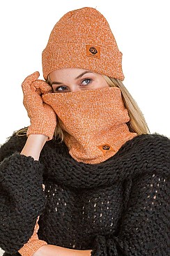 PACK OF 12 GLAM BEANIE NECK WARMER AND GLOVES SET