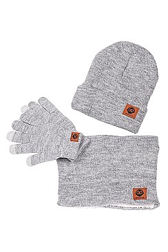 PACK OF 12 GLAM BEANIE NECK WARMER AND GLOVES SET