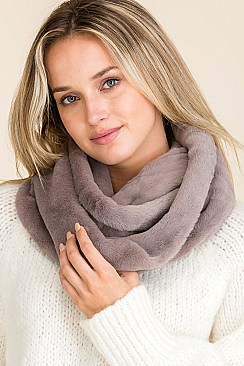 PACK OF 12 FASHION SOFT FUR INFINITY SCARVES