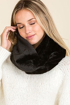 PACK OF 12 FASHION SOFT FUR INFINITY SCARVES