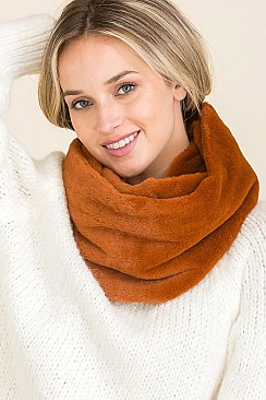 PACK OF 12 FASHION SOFT FUR INFINITY SCARVES