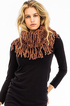 FRINGE KNITTED FASHION INFINITY SCARF  FM-WISF208