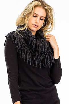 FRINGE KNITTED FASHION INFINITY SCARF  FM-WISF208